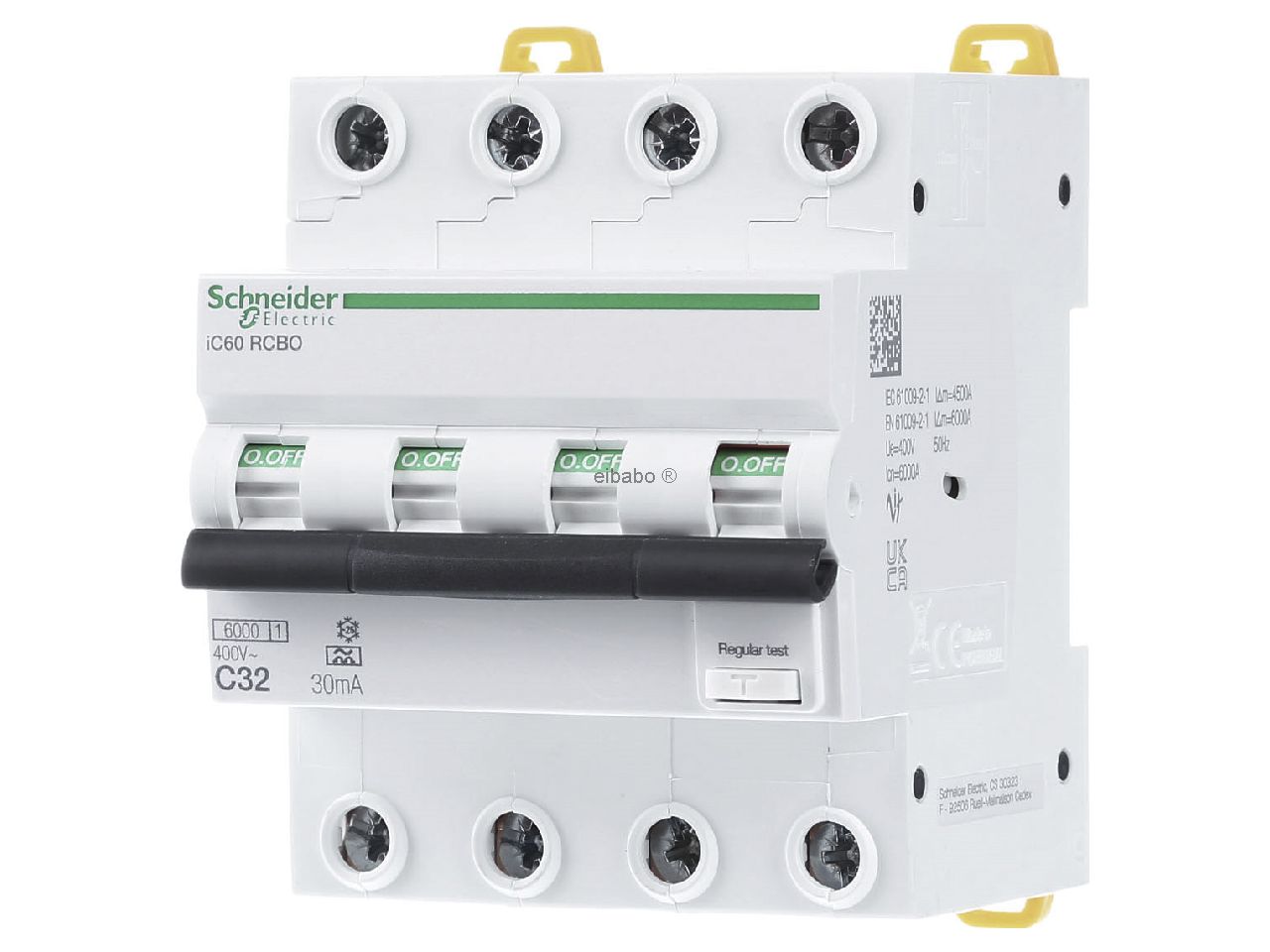 Disjoncteurs différentiels modulaires iC60 32A 4P RCBO - RECODISA